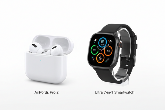 AirPods Pro 2 + Ultra 7-in-1 Smartwatch Combo | Premium Sound & Style Deal